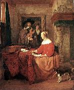 METSU, Gabriel A Woman Seated at a Table and a Man Tuning a Violin sg china oil painting artist